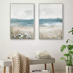 Kirklands Home Shoreline Slepndor Framed Canvas Art Prints Blue Discount