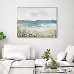 Kirklands Home Shoreline Splendor Framed Canvas Art Print Blue New
