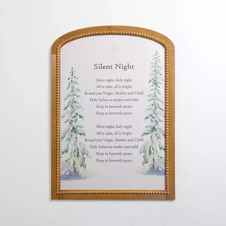 Christmas Art & Wall Decor>Kirklands Home Silent Night Arch Beaded Wall Plaque