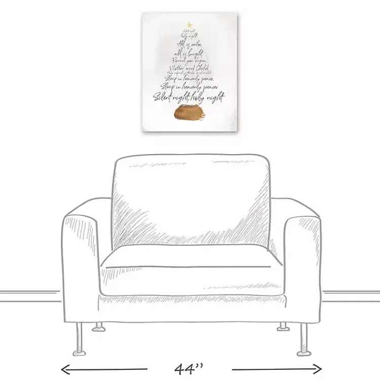 Christmas Art & Wall Decor>Kirklands Home Silent Night Tree Canvas Art Print