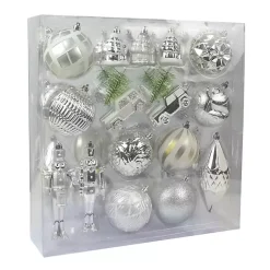 Christmas Ornaments>Kirklands Home Silver & White Mix 36-pc. Christmas Ornament Set
