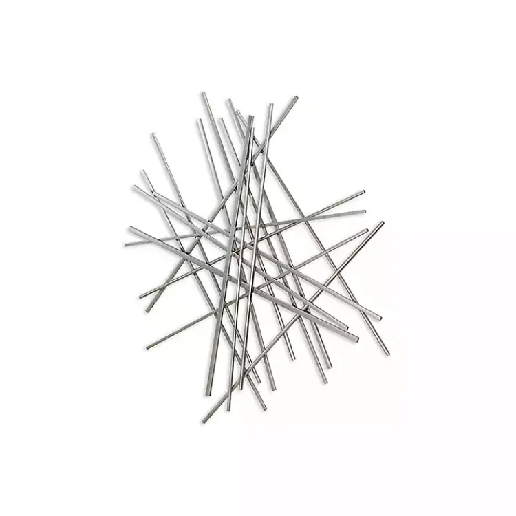 Kirklands Home Abstract Metal Bar Wall Plaque Silver New