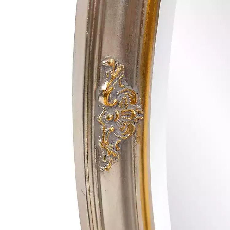 Kirklands Home Silver and Gold Carlton Oval Wall Mirror New
