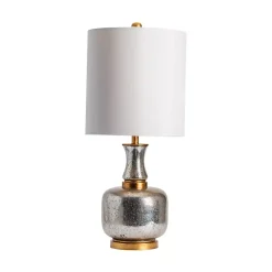 Kirklands Home Silver and Gold Mercury Glass Table Lamp White
