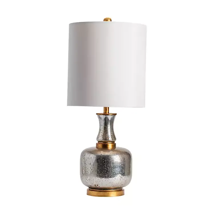 Kirklands Home Silver and Gold Mercury Glass Table Lamp White