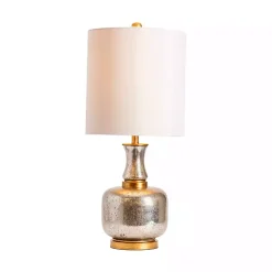 Kirklands Home Silver and Gold Mercury Glass Table Lamp White