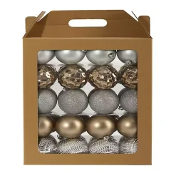 Christmas Ornaments>Kirklands Home Silver and Gold Shatterproof Ornaments, Set of 40
