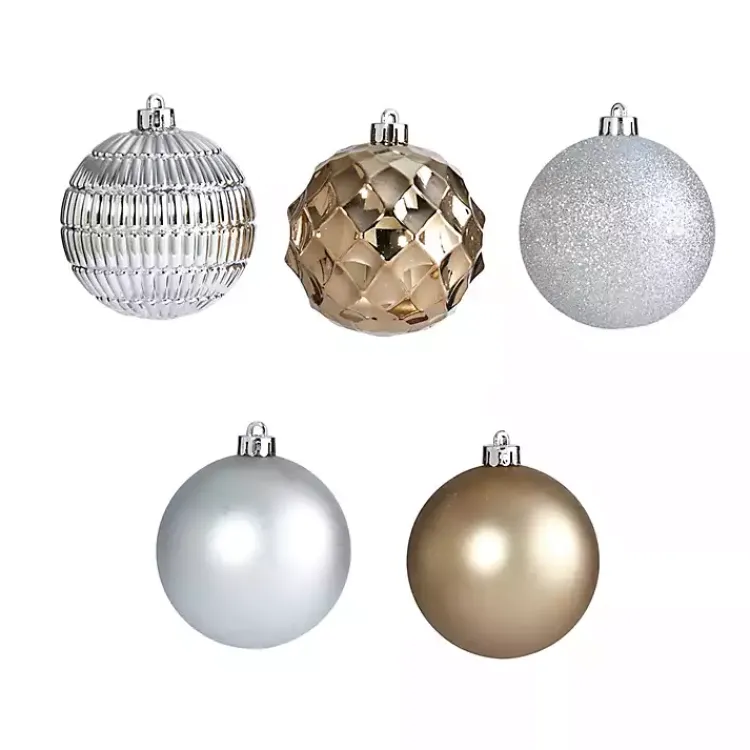 Christmas Ornaments>Kirklands Home Silver and Gold Shatterproof Ornaments, Set of 40