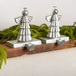 Christmas Stockings & Stocking Holders>Kirklands Home Angel Stocking Holders, Set of 2 Silver