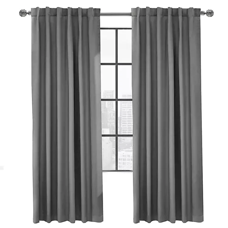 Kirklands Home Silver Baxter Blackout Curtain Panel, 84 in. Gray Hot