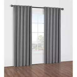 Kirklands Home Silver Baxter Blackout Curtain Panel, 84 in. Gray Hot