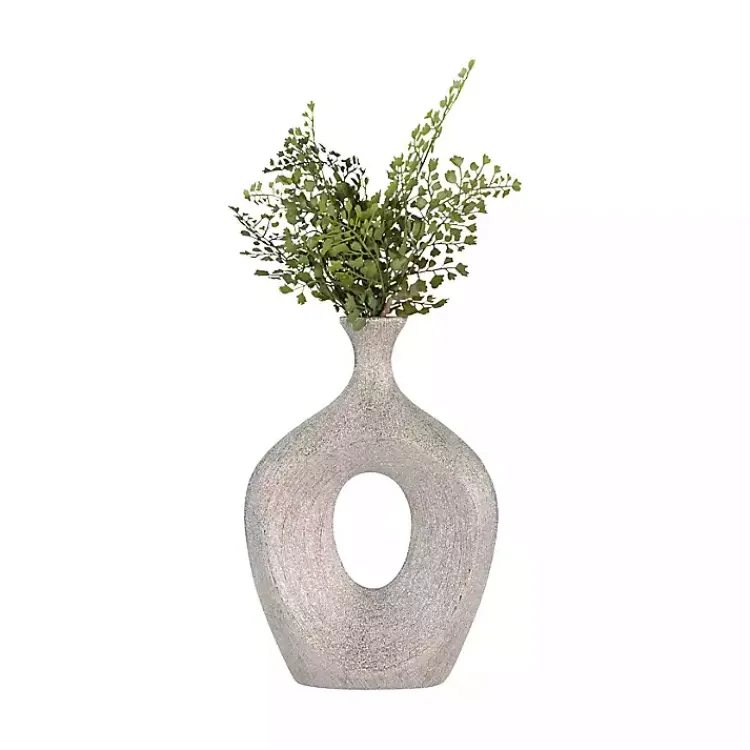 Vases>Kirklands Home Beaded Cut Out Vase SIlver