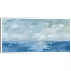 Kirklands Home Silver Sea Framed Canvas Art Print Blue Sale