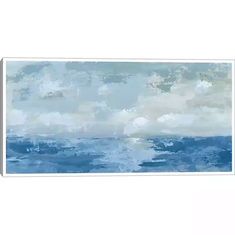 Kirklands Home Silver Sea Framed Canvas Art Print Blue Sale