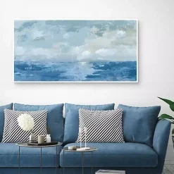 Kirklands Home Silver Sea Framed Canvas Art Print Blue Sale