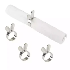 Kirklands Home Bunny Ear Napkin Rings, Set of 4 Silver Online