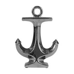 Statues & Figurines>Kirklands Home Ceramic Anchor Statue, 10 in. Silver