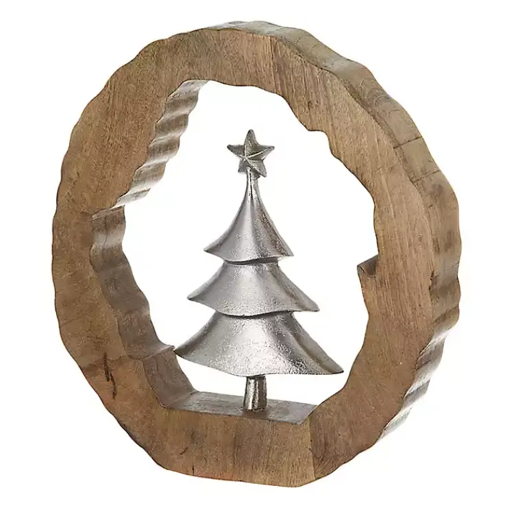 Christmas Decorations>Kirklands Home Silver Christmas Tree Wooden Frame Decoration