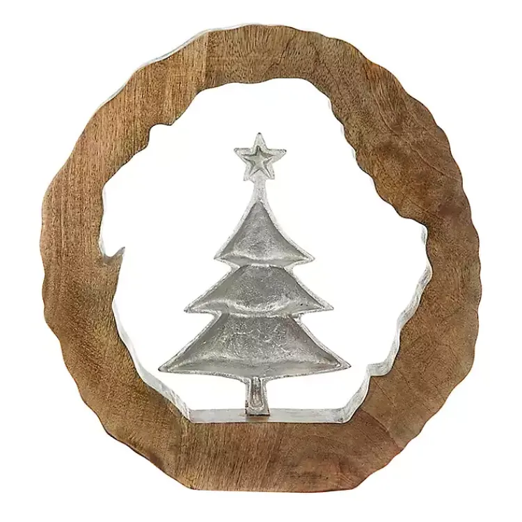 Christmas Decorations>Kirklands Home Silver Christmas Tree Wooden Frame Decoration