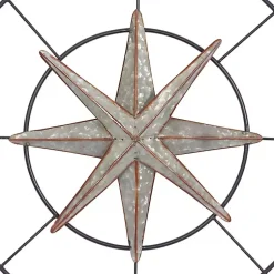 Kirklands Home Compass Rose Outdoor Plaque Silver Discount