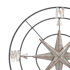 Kirklands Home Compass Rose Outdoor Plaque Silver Discount