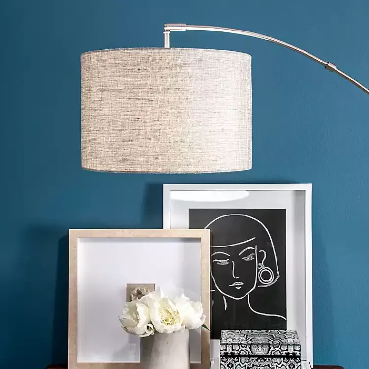 Kirklands Home Curved Floor Lamp with Marble Base Silver Discount