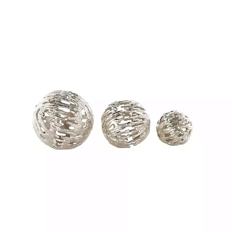 Bowl Filler>Kirklands Home Cut-Out Metal Orbs, Set of 3 Silver