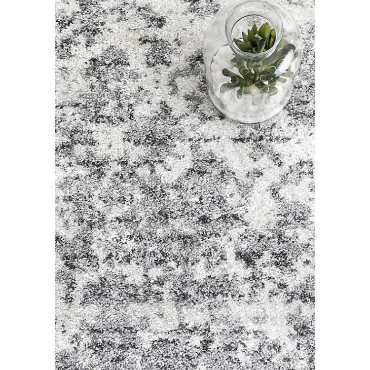 Kirklands Home Silver Deena Abstract Area Rug, 7x9 New