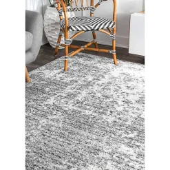 Kirklands Home Silver Deena Abstract Area Rug, 7x9 New