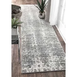 Kirklands Home Silver Deena Abstract Runner Clearance