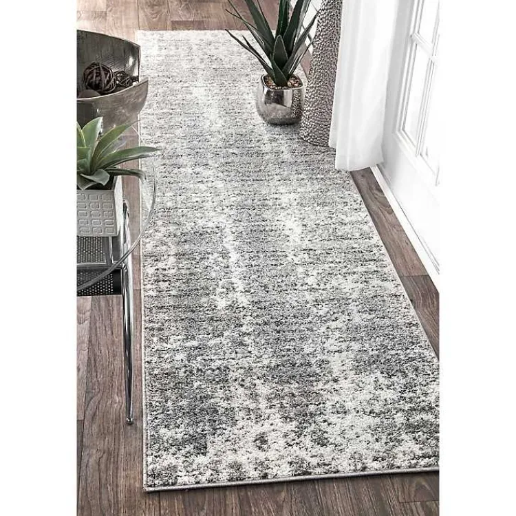 Kirklands Home Silver Deena Abstract Runner Clearance