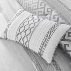 Kirklands Home Silver Geometric Stripes 7-pc. Queen Comforter Set