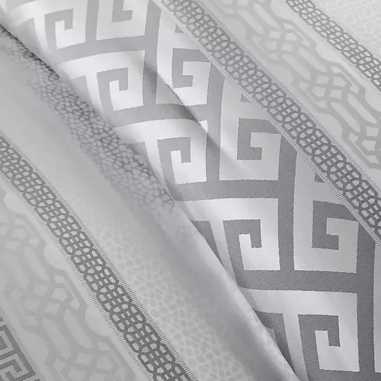 Kirklands Home Silver Geometric Stripes 7-pc. Queen Comforter Set
