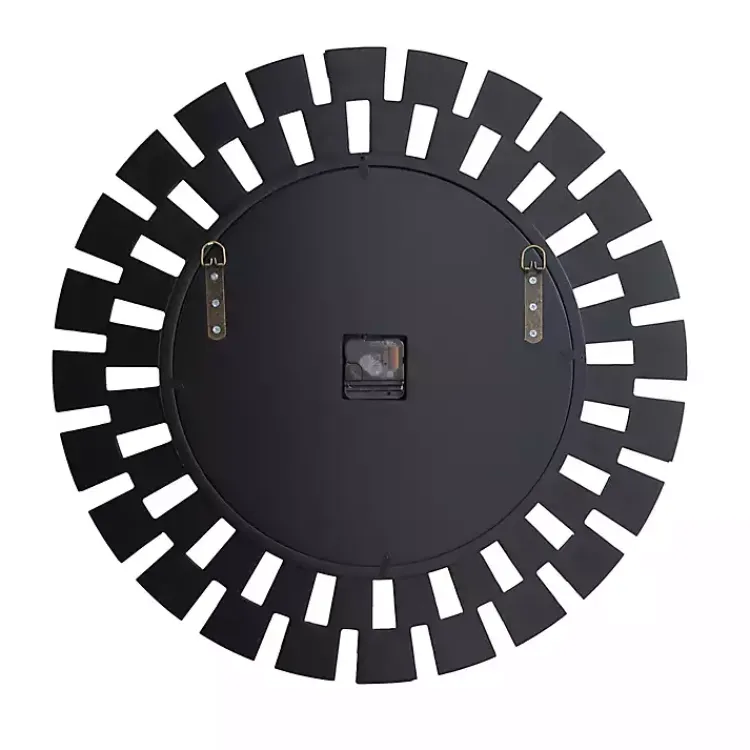 Kirklands Home Silver Glass Mirror Abstract Wall Clock