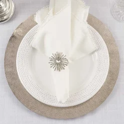 Kirklands Home Glitter Starburst 4-pc. Napkin Ring Set Silver