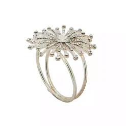 Kirklands Home Glitter Starburst 4-pc. Napkin Ring Set Silver