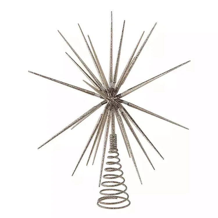 Christmas Tree Decorations>Kirklands Home Glitter Starburst Tree Topper Silver