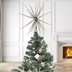 Christmas Tree Decorations>Kirklands Home Glitter Starburst Tree Topper Silver