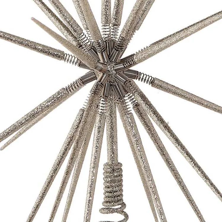 Christmas Tree Decorations>Kirklands Home Glitter Starburst Tree Topper Silver