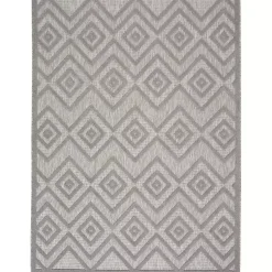 Kirklands Home Gray Diamond Indoor/Outdoor Area Rug, 4x6 Silver Outlet