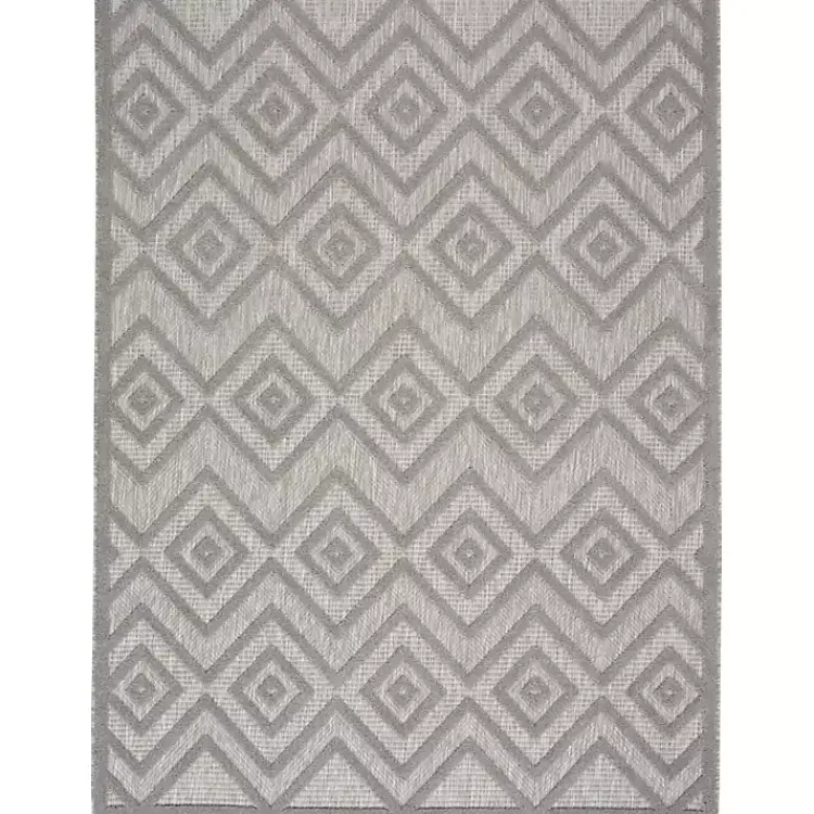 Kirklands Home Gray Diamond Indoor/Outdoor Area Rug, 4x6 Silver Outlet