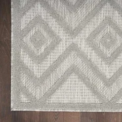 Kirklands Home Gray Diamond Indoor/Outdoor Area Rug, 4x6 Silver Outlet
