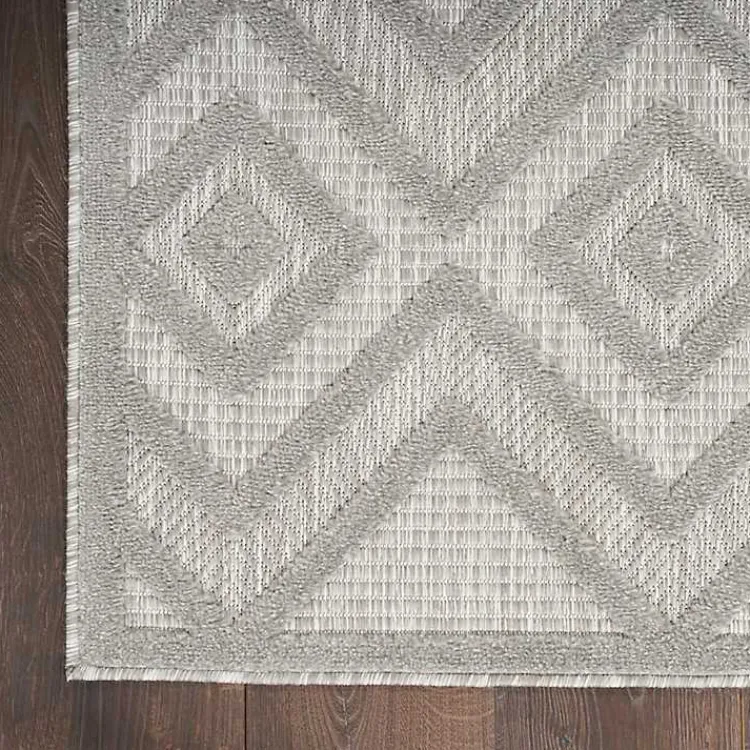 Kirklands Home Gray Diamond Indoor/Outdoor Area Rug, 4x6 Silver Outlet