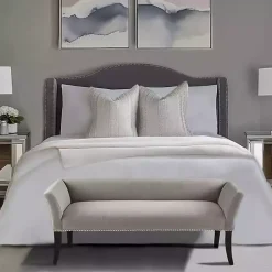 Kirklands Home Silver Melinda Accent Bench Gray Discount