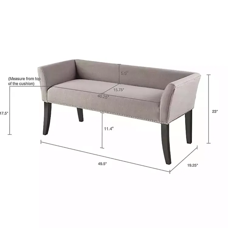 Kirklands Home Silver Melinda Accent Bench Gray Discount