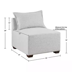 Kirklands Home Silver Modular Armless Accent Chair Gray Outlet