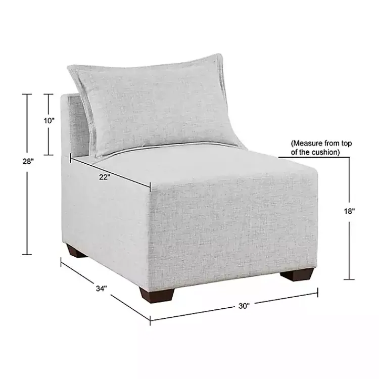 Kirklands Home Silver Modular Armless Accent Chair Gray Outlet