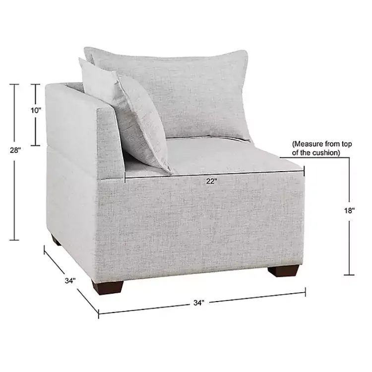 Kirklands Home Silver Modular Corner Accent Chair Gray Sale