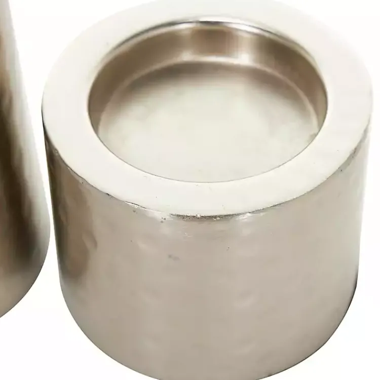 Candle Holders>Kirklands Home Hammered Metal Candle Holders, Set of 3 Silver