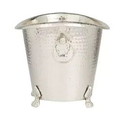 Kirklands Home Hammered Metal Footed Wine Bucket Silver Best